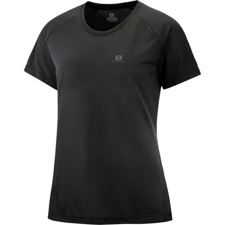 Black Salomon Cross Rebel Short Sleeve Women's T-Shirts | IE PJ9836